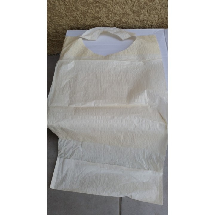 Bavoirs blancs jetables avec lien à usage unique 100 unités