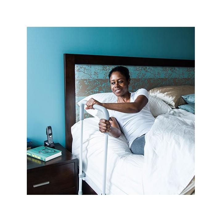 Barre de maintien droite 80 cm acier epoxy blanc