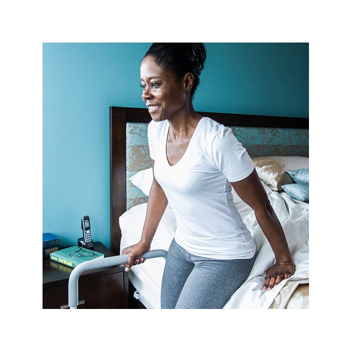 Barre de maintien droite 80 cm acier epoxy blanc