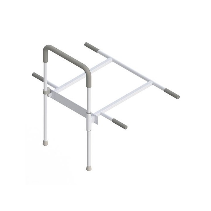 Barre de maintien droite 80 cm acier epoxy blanc