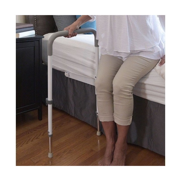 Barre de maintien droite 80 cm acier epoxy blanc