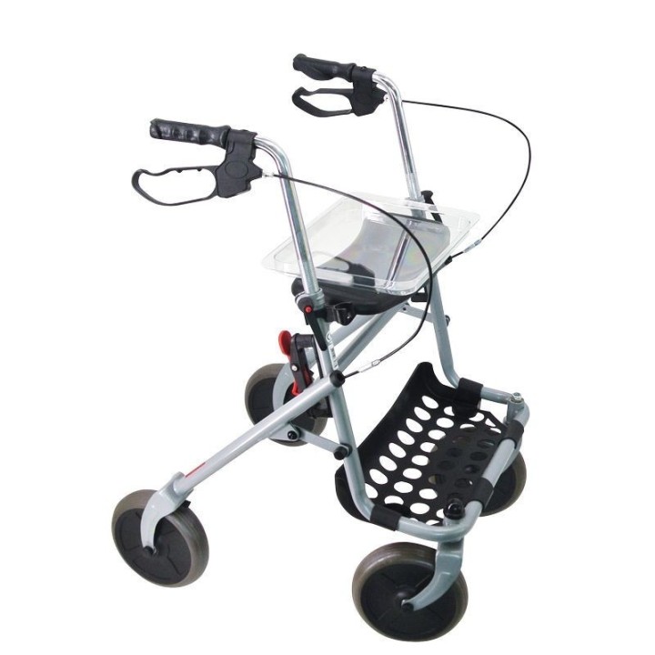 rollator 4 roues, panier, plateau, avec frein, roues directrices