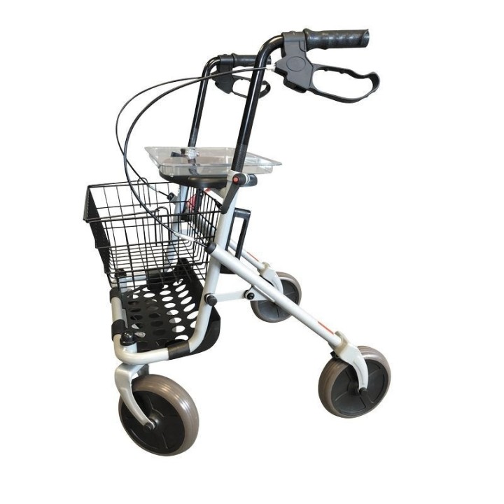 rollator 4 roues, panier, plateau, avec frein, roues directrices