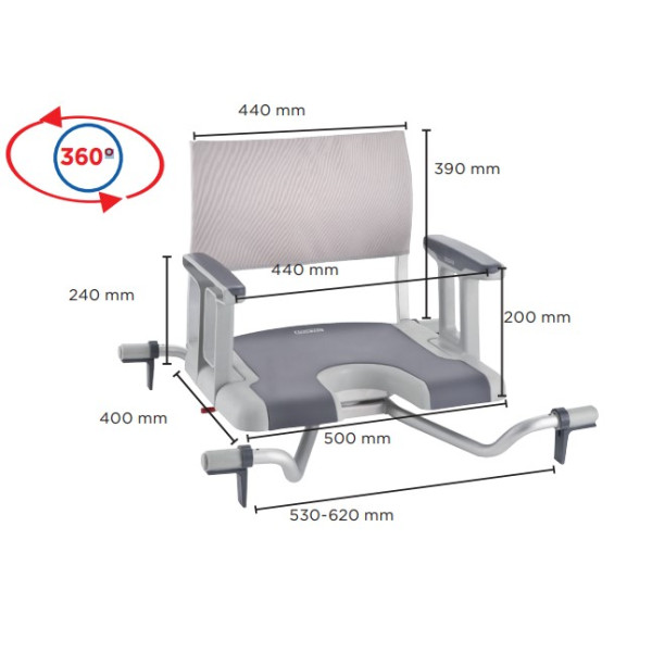 Siège de bain pivotant Aquatec Sorrento