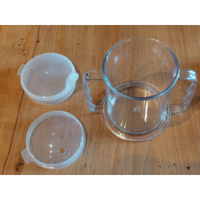 Gobelet 2 anses avec couvercles interchangeables