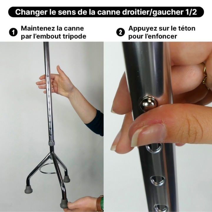 Canne tripode AMBIDEXTRE