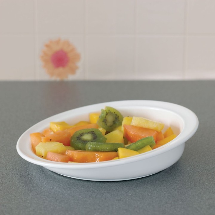 Assiette antidérapante ronde à paroi variable