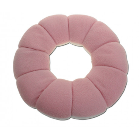 Coussin malin rose et blanc