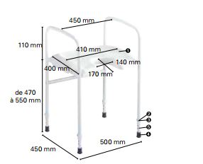 tabouret de douche avec accoudoirs