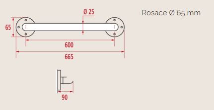 barre droite 60 cm schéma